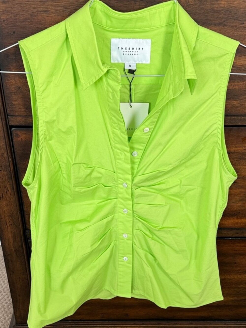 NWT The Shirt by Rochelle Behrens Lime Sleeveless Top M
